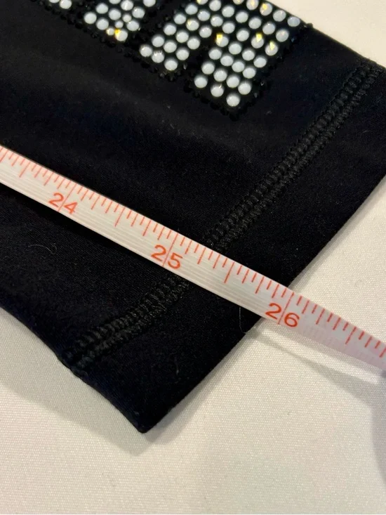 Women’s Black Leggings with Rhinestone Side Detail (Nuggets) - Picture 5 of 6